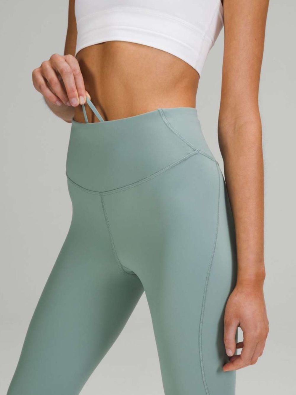 Lululemon Base Pace High-Rise Crop 23" In Misty Glade Nulux Adjustable Waist